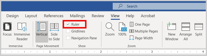 how to show changes in right margin in word